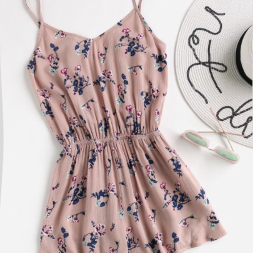 🌸Flower Print Elasticized Waist Cami Romper🌸